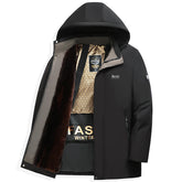 Business Casual Black And Gold Cotton-padded Coat Men's Warm Navy Blue Cotton-padded Coat